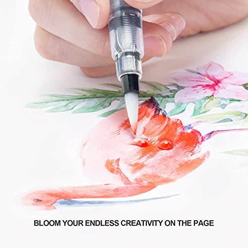 Watercolor Brush Pens, 24 Colors Flexible Real Nylon Brush Tip Pens for Watercolor Painting, 1 Blending Brush, Paint Markers for Artists and Beginner Painters Coloring Books, Calligraphy