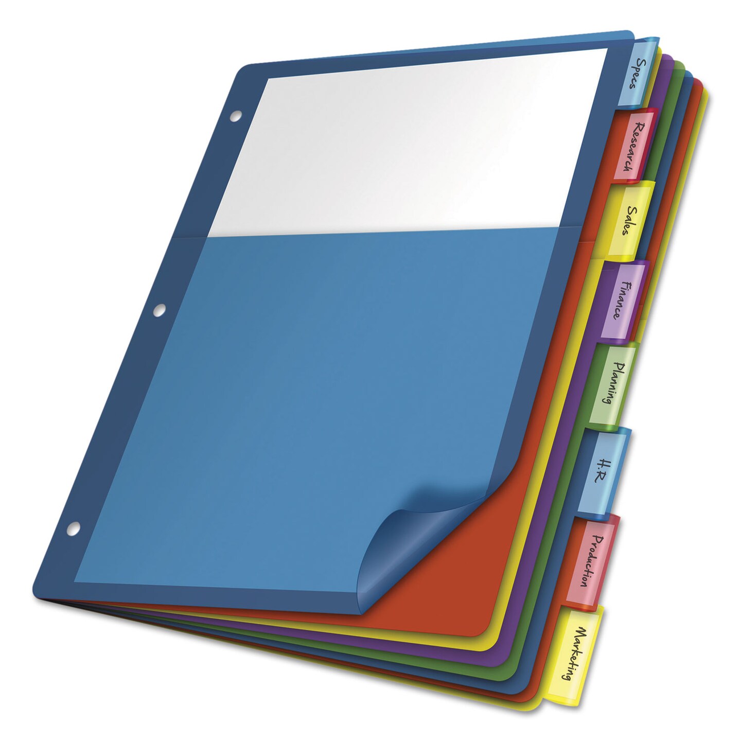 Poly Index Dividers, 8-Tab, 11 x 8.5, Assorted, 4 Sets