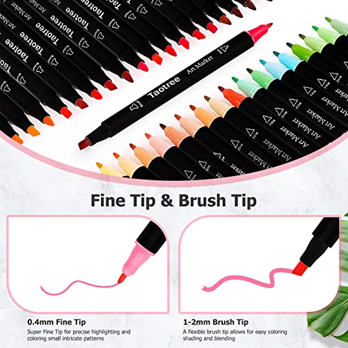 Alcohol Markers, 101 Colors Artist Markers Pens Set, Dual Tips Chisel & Fine Sketch Art Markers, Art Supplies Kit for Kids Adult Coloring Book Color, Painting, Drawing, Blending and Sketching