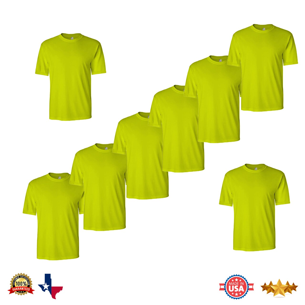 Short Sleeve Safety Shirts Ropa de trabajo de manga corta Work Shirts for Men High Visible Construction T shirts Safety Green T shirt Safety