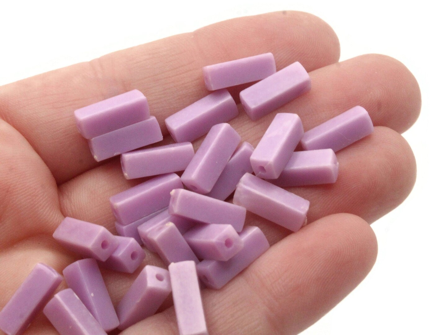 50 12mm Purple Vintage Plastic Rectangle Beads