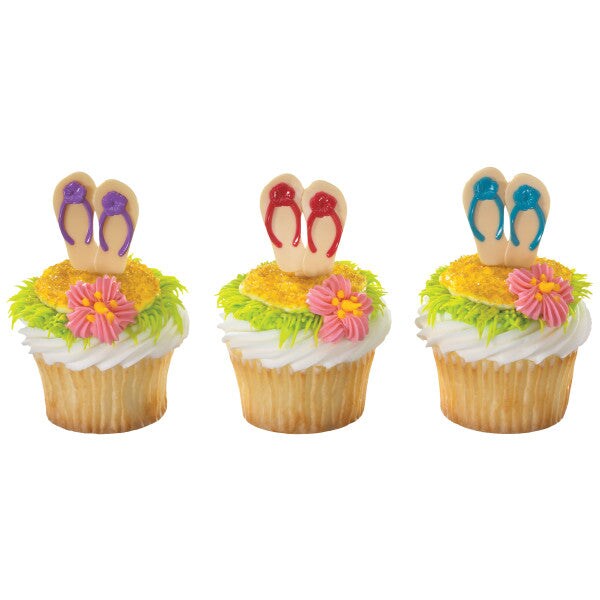 Summer Flip Flops DecoPics&#xAE; Cupcake Decoration, 12ct