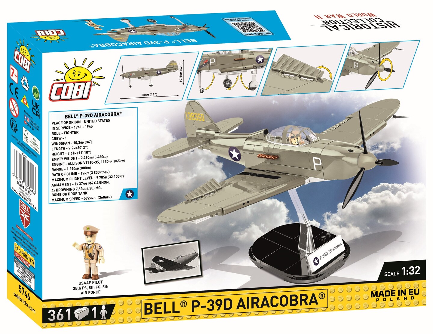 COBI Historical Collection WWII BELL&#xAE; P-39D AIRACOBRA&#xAE; Aircraft