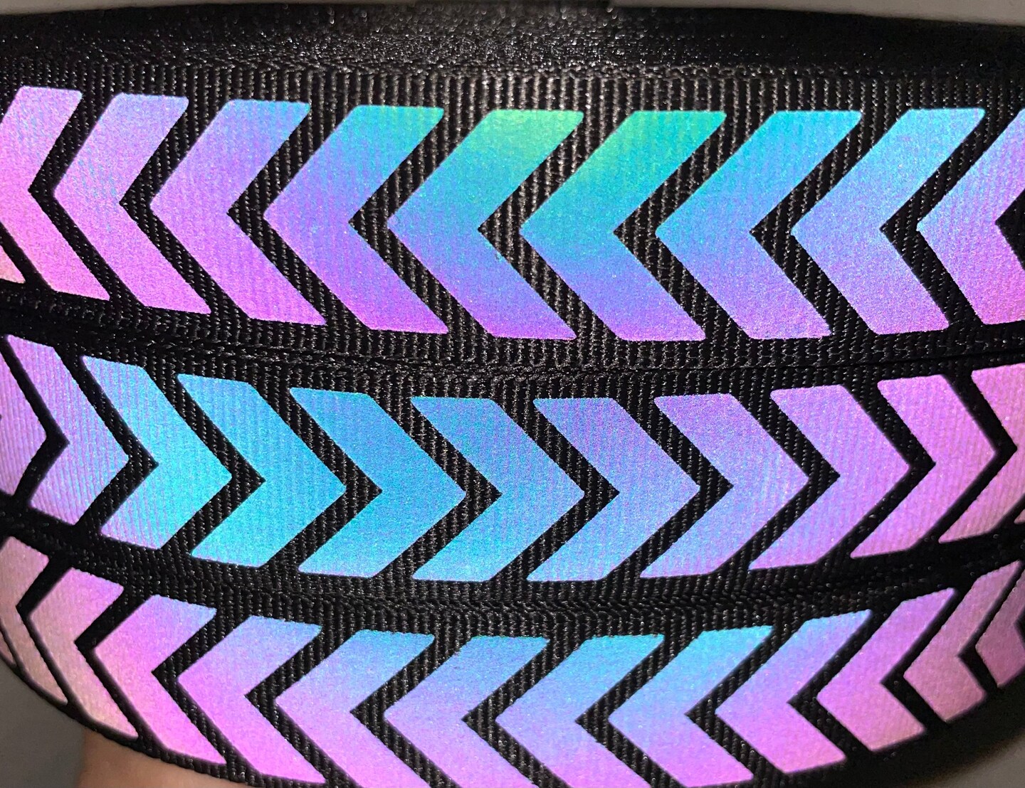 Arrow Rainbow Reflective Webbing (by the yard)