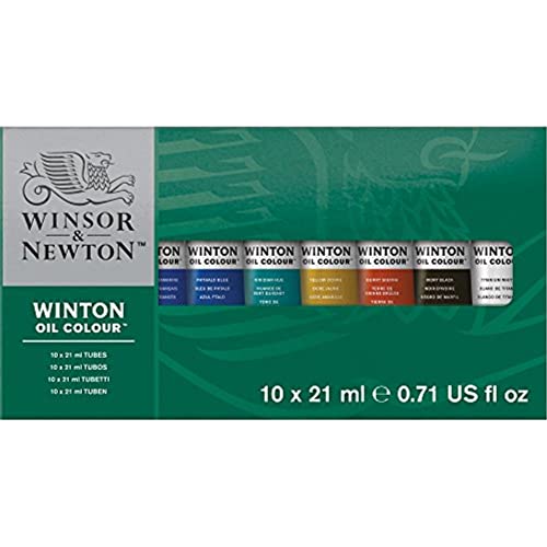 Winsor & Newton Winton Oil Color Paint, Basic Set, 10 x 21ml Tubes