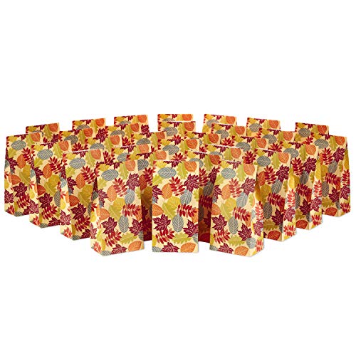 30 PIECES Fall Leaves Party Favor and Wrapped Treat Bags  for Autumn Parties, Halloween, Thanksgiving, Friendsgiving, Care Packages and More