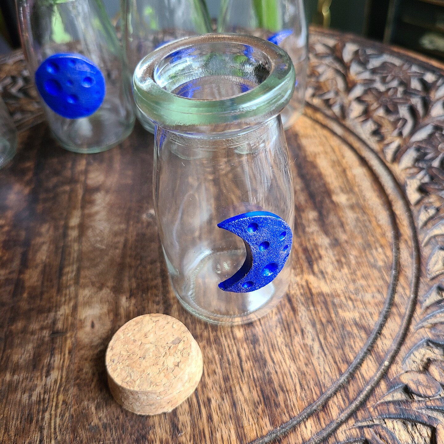Moon Phases Glass Water Bottle With Clear Quartz Crystal – Crystal-Infused, Portable Hydration For Office & Travel - View #2