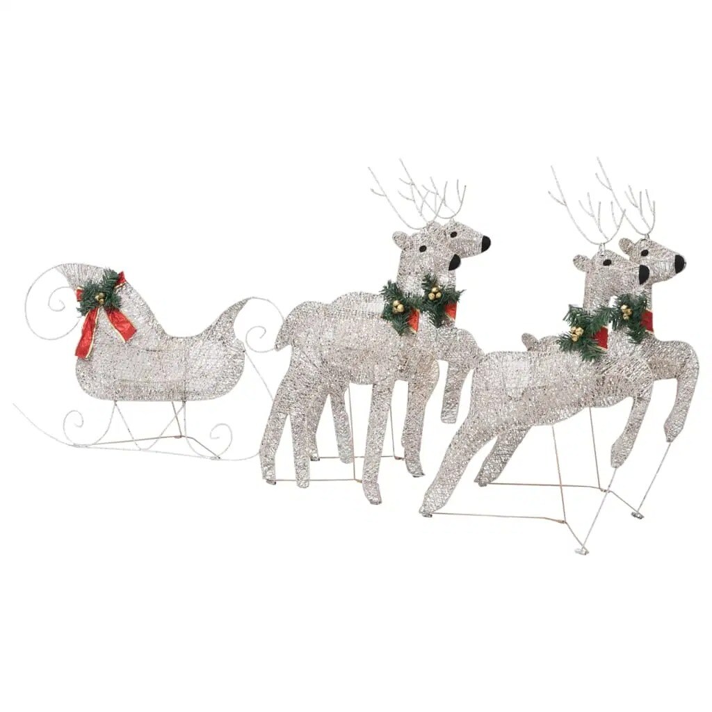 Gold Reindeer & Sleigh Christmas Decoration with 100 LEDs | Michaels