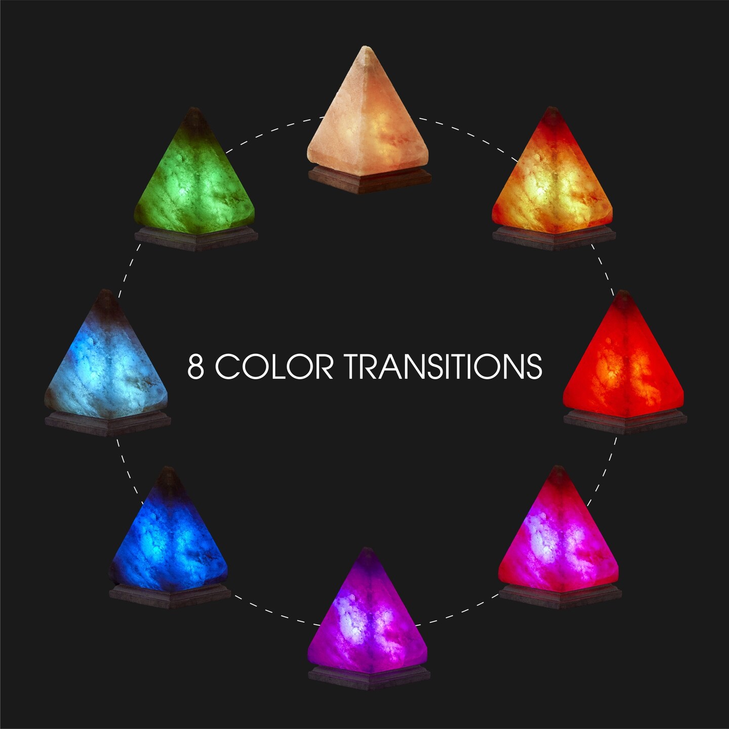 Oziel Piramide Salt Lamp 8 Color Modes