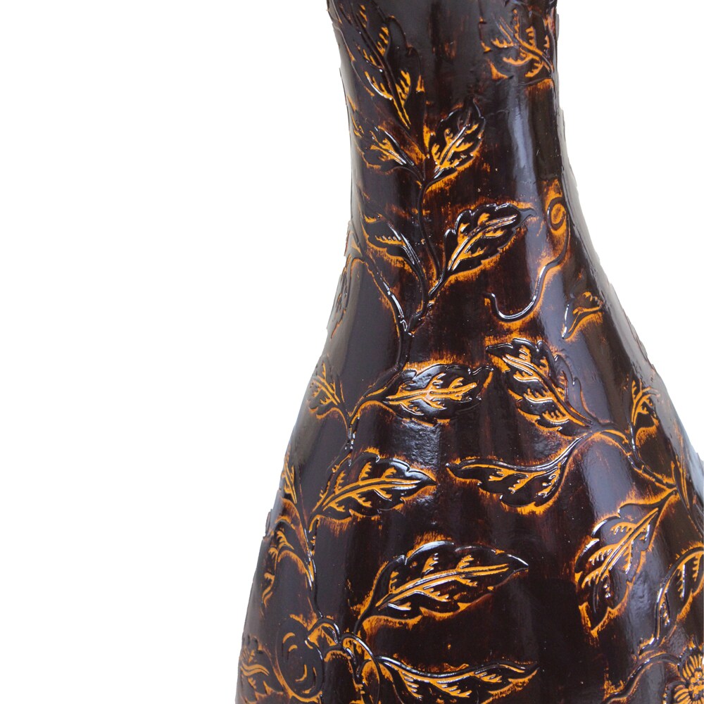 Tall Floor Vase, Traditional Brown home interior Vase, Ceramic Flower Holder Centerpiece for room decor, Livingroom Decor Large Floor Vase, 36-Inch-Tall Vase