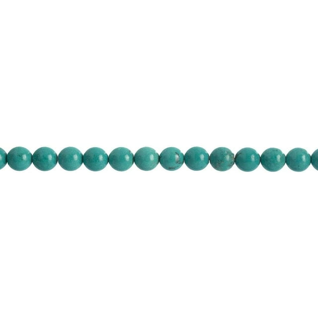Earth's Jewels Semi-Precious Green Turquoise Natural Round Beads, 6mm