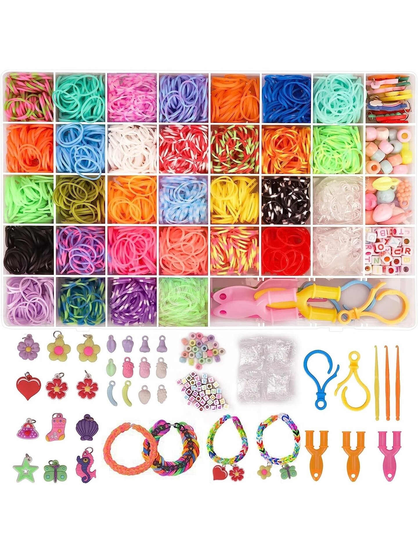 3000 Rubber Band Bracelet Kit, Colorful Loom Bracelet Making Kit with  Storage Box, DIY Art Kit with Charms Beads for Beginners Kids Girls Boys  Birthday Parties Christmas Gift