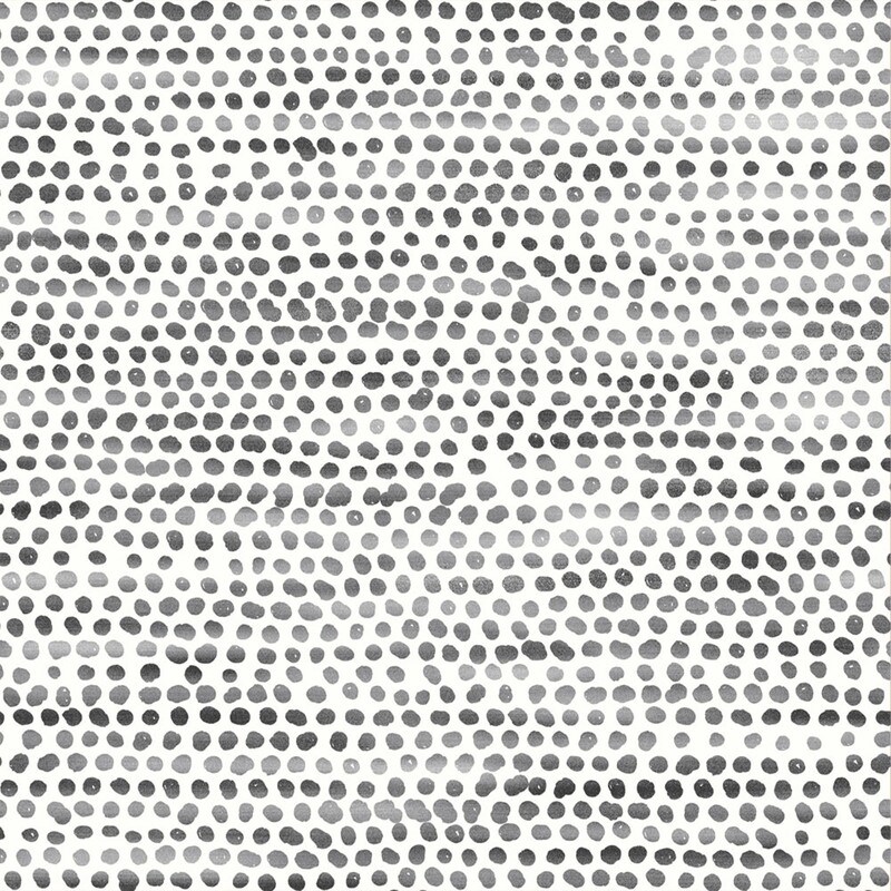 Tempaper Moire Dots Peel and Stick Wallpaper Black/White
