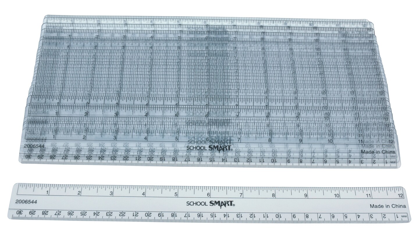 School Smart Flexible Plastic Ruler, Inches and Metric, 12 Inch Size ...