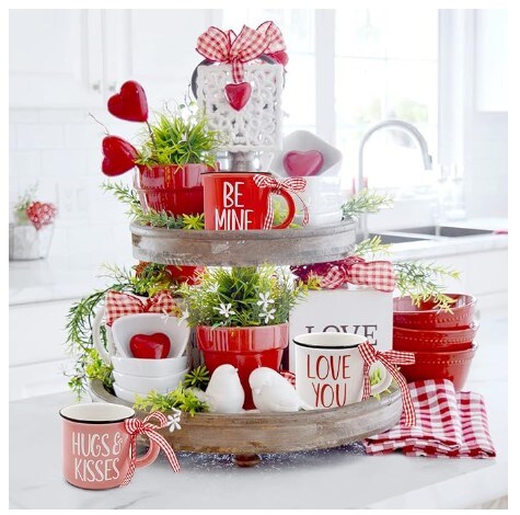 Mini Coffee Cups for Tiered Tray Decor for Valentine&#x27;s Day