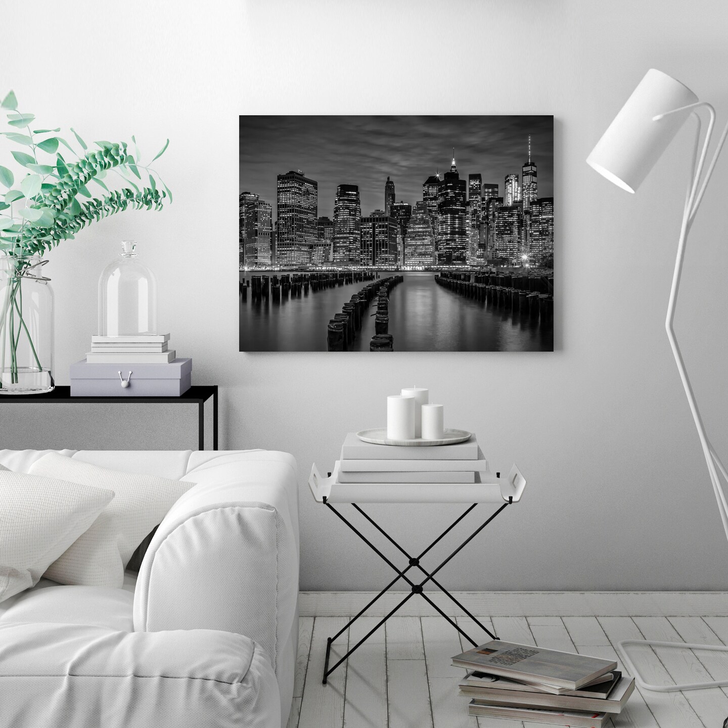Manhattan Skyline Evening Atmosphere by Melanie Viola  Gallery Wrapped Canvas - Americanflat
