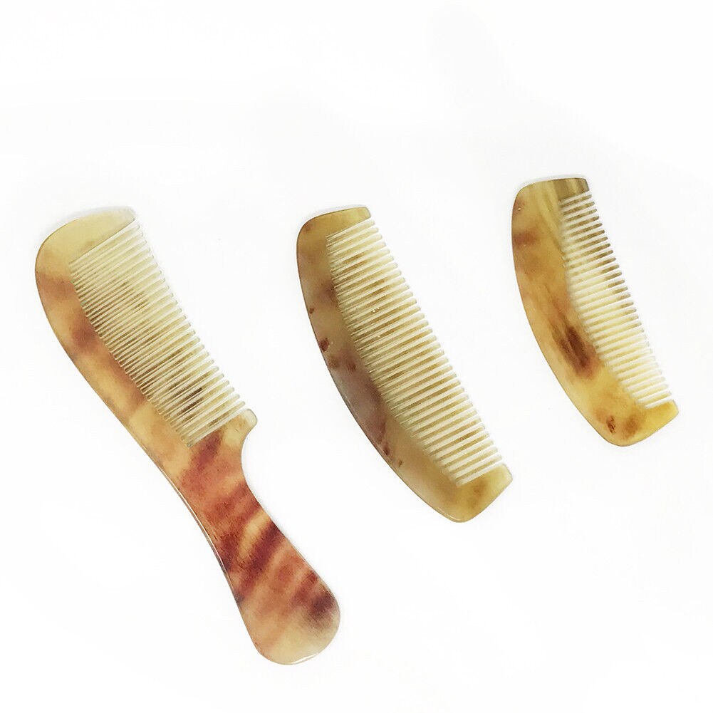 Kitcheniva Natural Amber Ox Horn Portable Hair Comb 3 Pcs