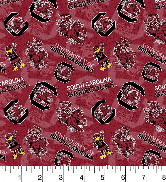 Sykel Enterprises-University of South Carolina Cotton Fabric-South Carolina Gamecocks Tone On Tone Cotton Quilting Fabric