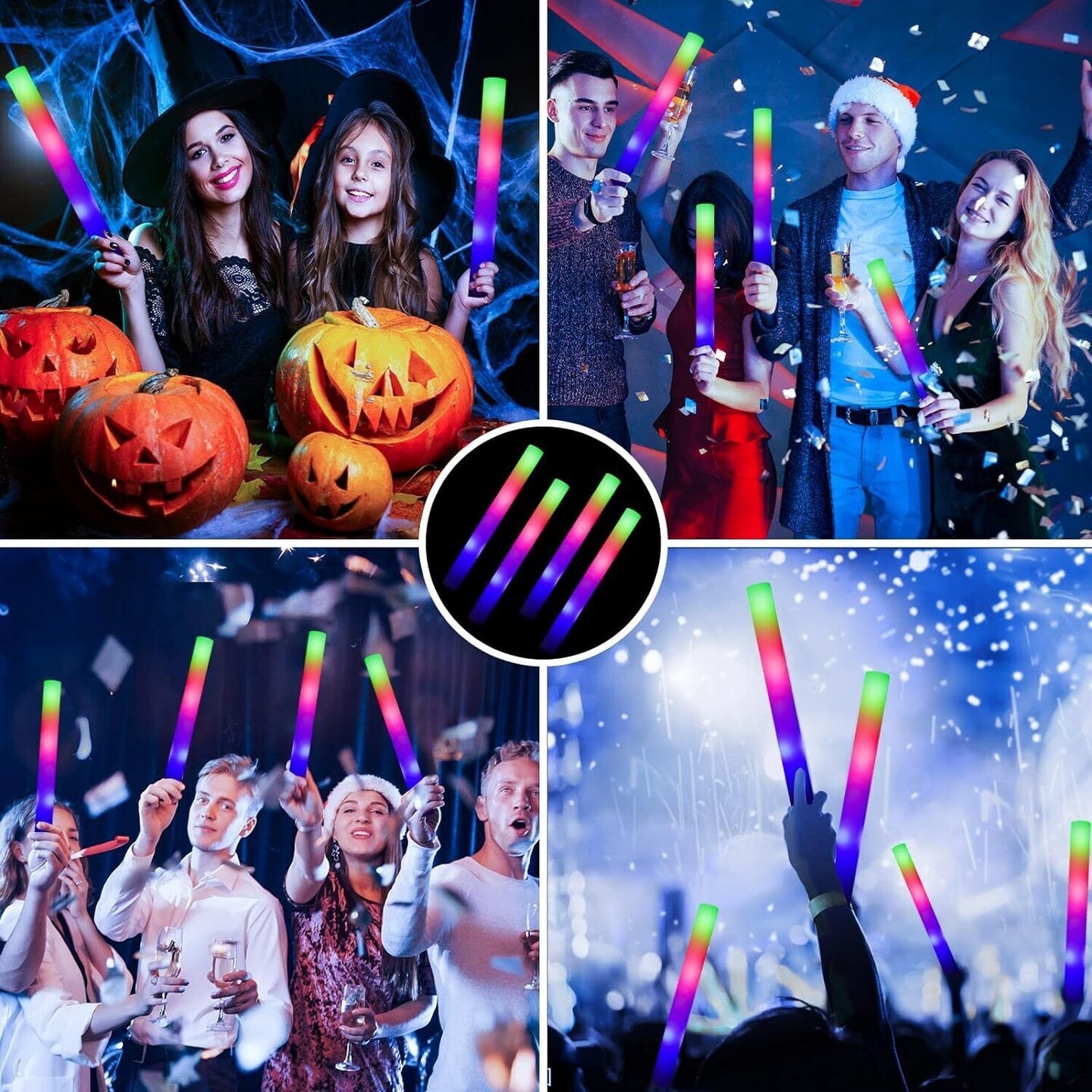 LED Foam Sticks for Parties, Raves, Glow Wands