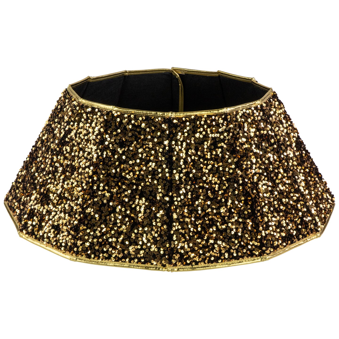 Northlight 26&#x22; Gold Sequins Hexagonal Christmas Tree Collar