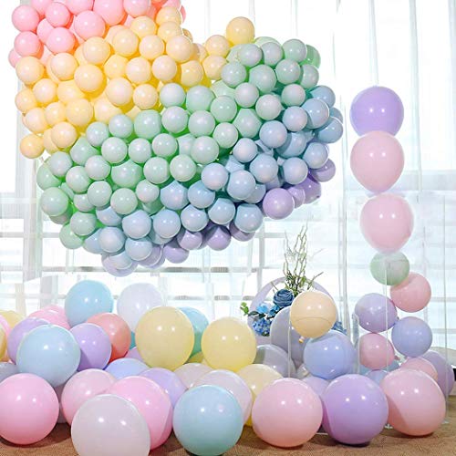 100 Pieces 10 Inch Pastel Balloons Spring Rainbow Colors, Macaron Assorted Colors Thick Mixed Color Balloon, MultiColored Latex Balloons for Birthday Party Wedding Baby Shower Decorations