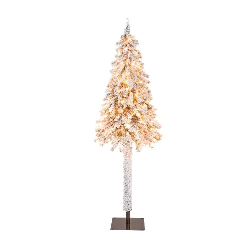 Indoor Artificial 6 Feet Pre-Lit Slim Pencil Christmas Tree