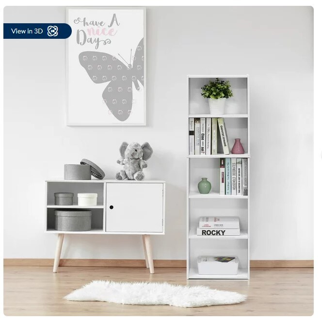 5-Tier Color Reversible Open Shelf Bookcase
