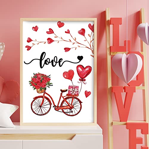 clothmile Valentine Heart Diamond Painting for Adults Valentine&#x27;s Day Love Full Drill Diamond Dots Paintings 5d Paint with Diamonds Pictures Gem Art Painting Kits DIY Adult Crafts Kits 16x12 Inch