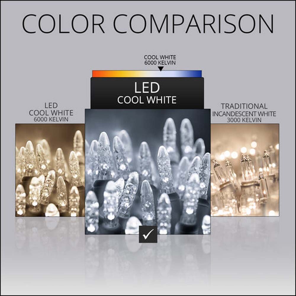 70 Cool White Twinkle M5 LED Icicle Light Set with White Wire