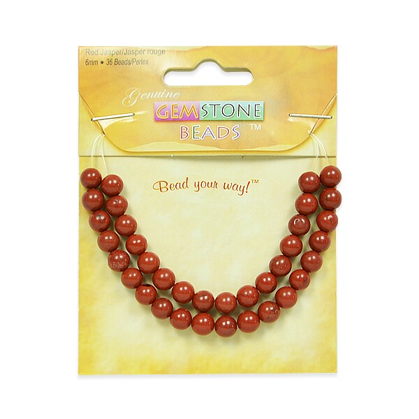 6 Packs of Red Jasper Beads Pack of 36