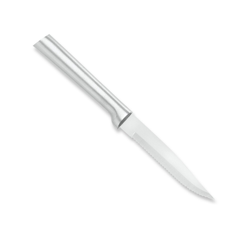 Rada Cutlery Serrated Steak Knife, Stainless Steel Knives for Effortlessly Cutting Meat, with Solid Aluminum Handle