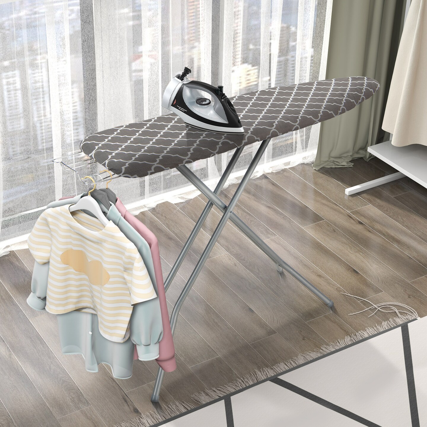 Foldable Ironing Board with Iron Rest