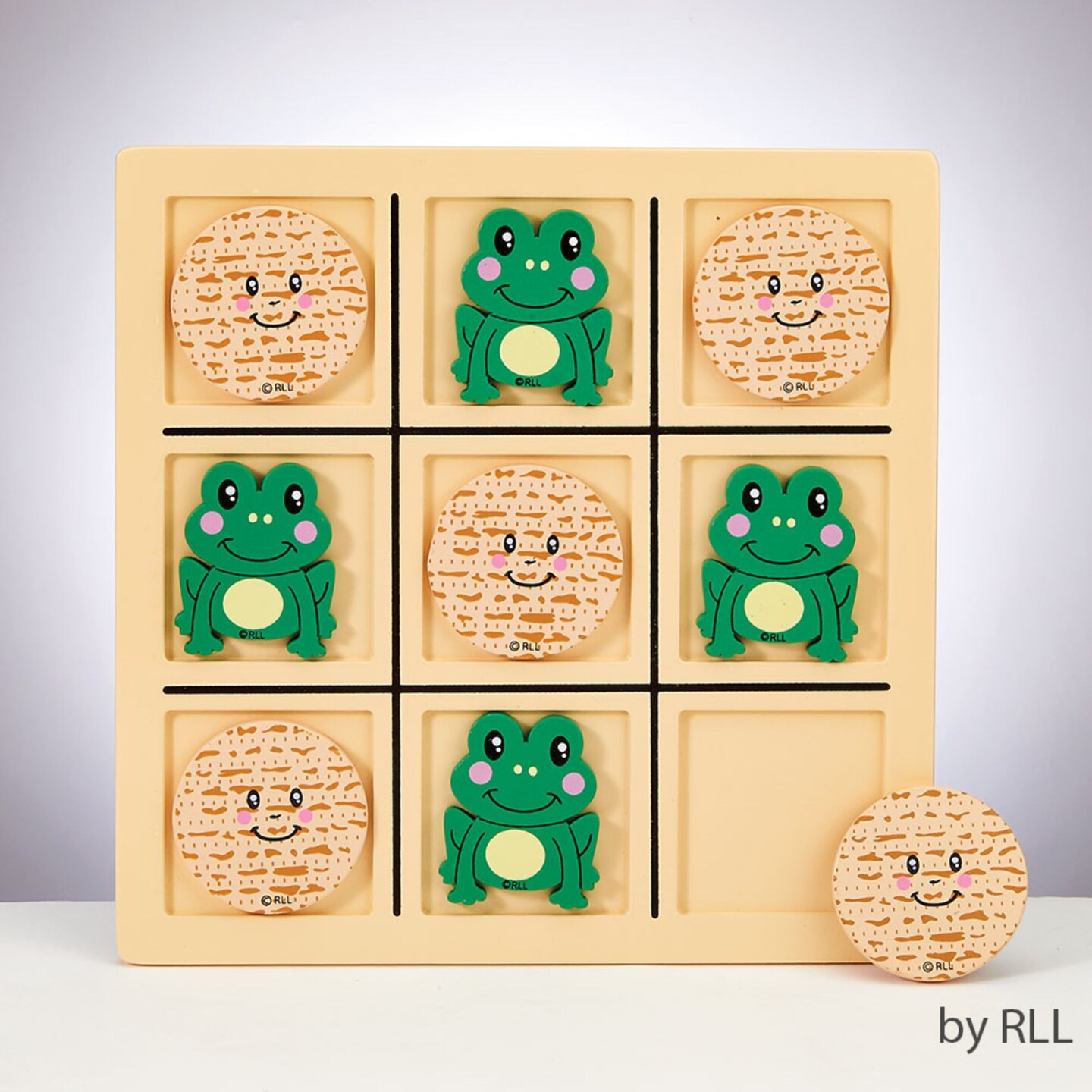 Rite Lite 8&#x22; Beige and Green Frog Passover Tic Tac Toad Game