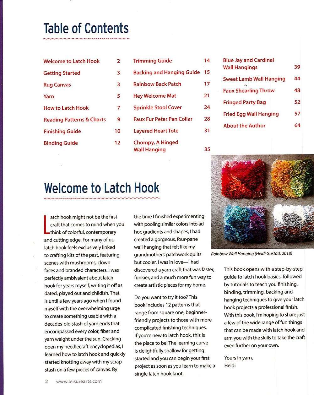 Leisure Arts Crafts Latch Hook Crafting Book