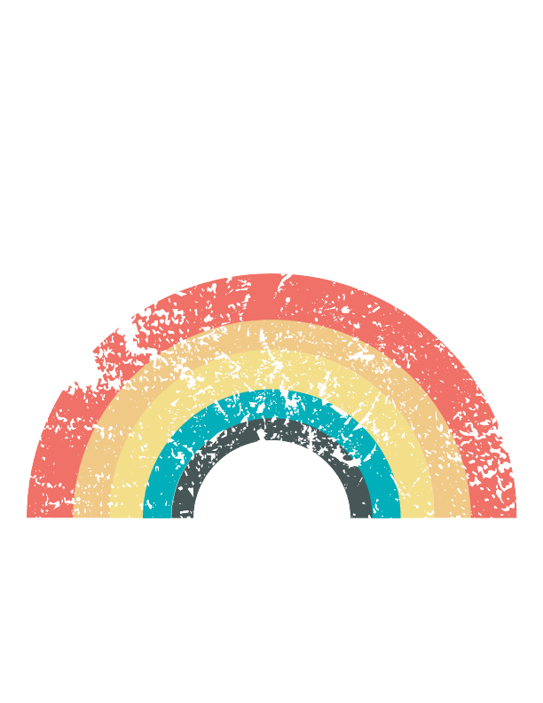 Rainbow Spiral 80s Number Sticker