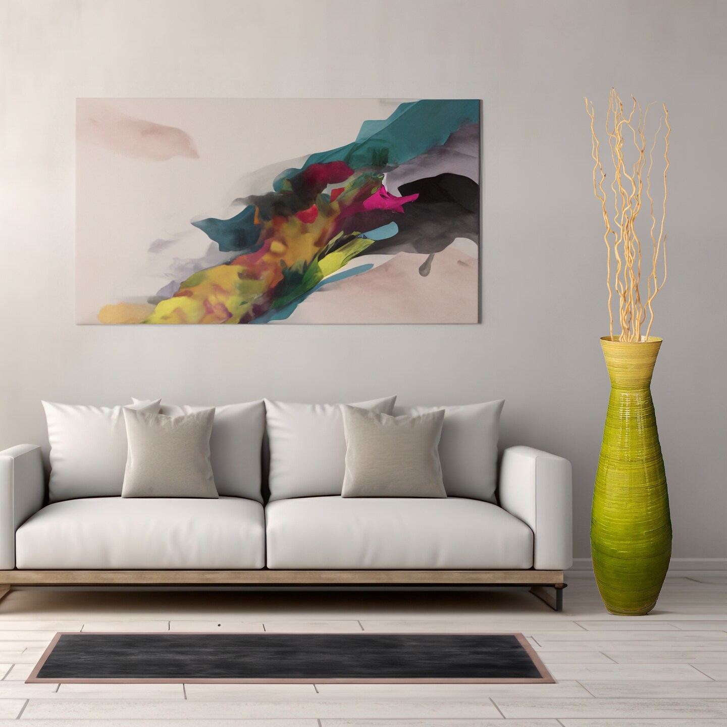 Uniquewise Classic Bamboo Floor Vase Handmade, For Dining, Living Room, Entryway, Fill Up With Dried Branches Or Flowers