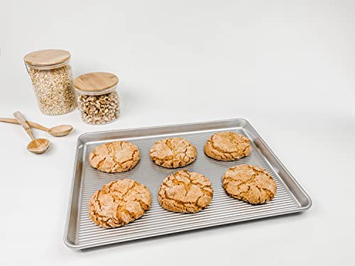 Bakeware Half Sheet Pan, Warp Resistant Nonstick Baking Pan, Made in the USA from Aluminized Steel 17 1/4 x12 1/4 x1