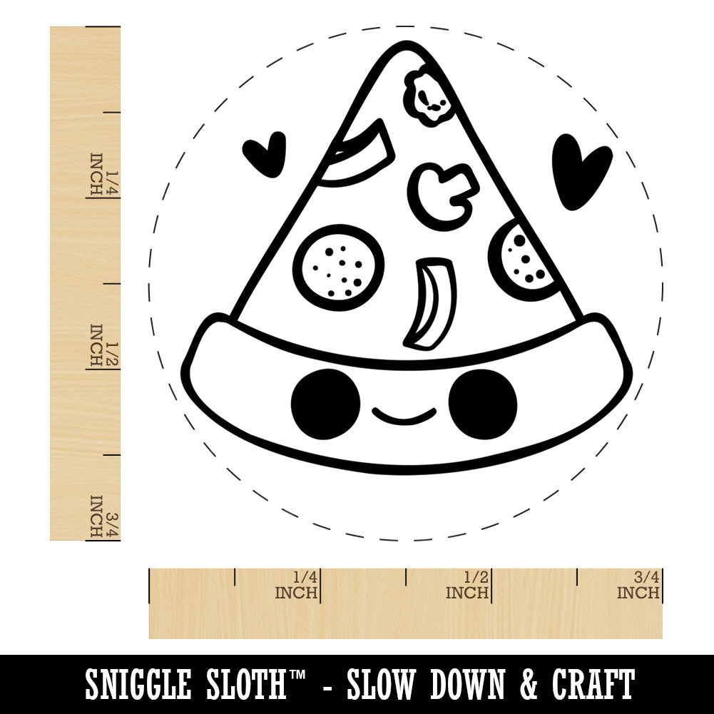 Deliciously Kawaii Chibi Pizza Slice Self-Inking Rubber Stamp for ...