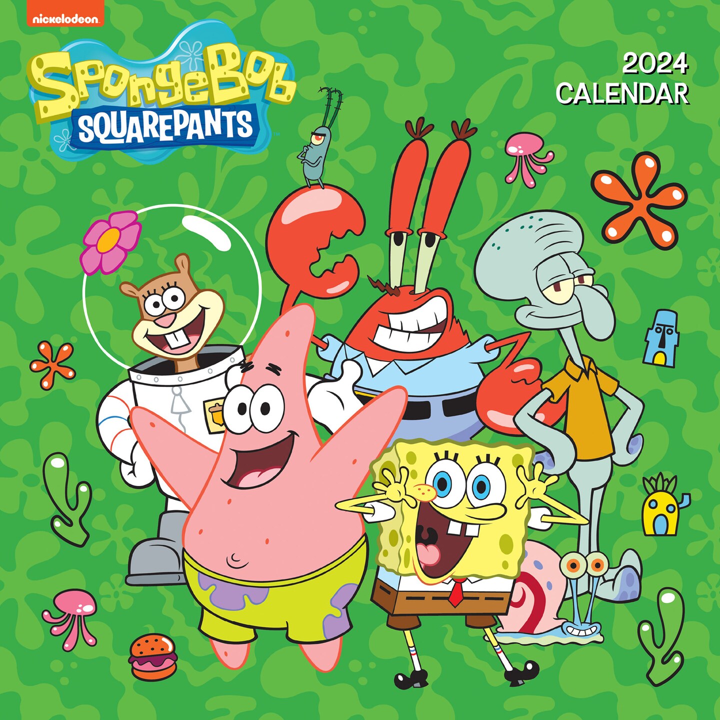 SpongeBob SquarePants 2024 12 x 24 Inch Monthly Square Wall Calendar