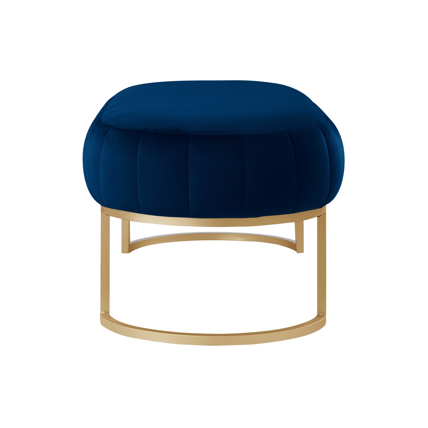 Mohit Leather/Velvet Channel Tufted  Bench