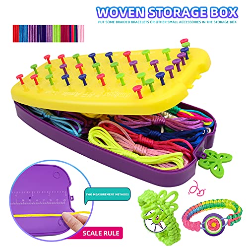 Bracelet Making Kit Toys, Ages 7 8 9 10 11 12 Year Old Girls Gifts Ideas, Birthday Present for Teen Girl, Arts and Crafts String Maker Tool, Bracelet DIY, Kids Travel Activity Set