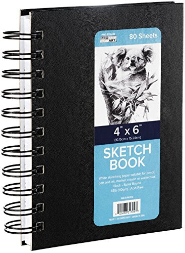 Pro Art Premium Sketch Book 4x6 80 Sheets, 70#, Wire, Sketch Book,  Sketchbook, Drawing Pad, Sketch Pad, Drawing Paper, Art Book, Drawing Book,  Art