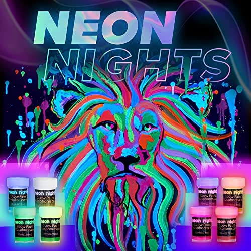 Glow-in-The-Dark Paint, Multi-Surface Acrylic Paints for Outdoor and Indoor  Use on Canvas & Walls, Halloween Decorate, Gifts for Artists