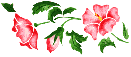 Hibiscus Hedge Wall Stencil