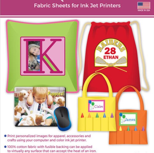 Cotton Fabric - Printable Transfer 15 Sheets 8.5&#x22;x11&#x22;