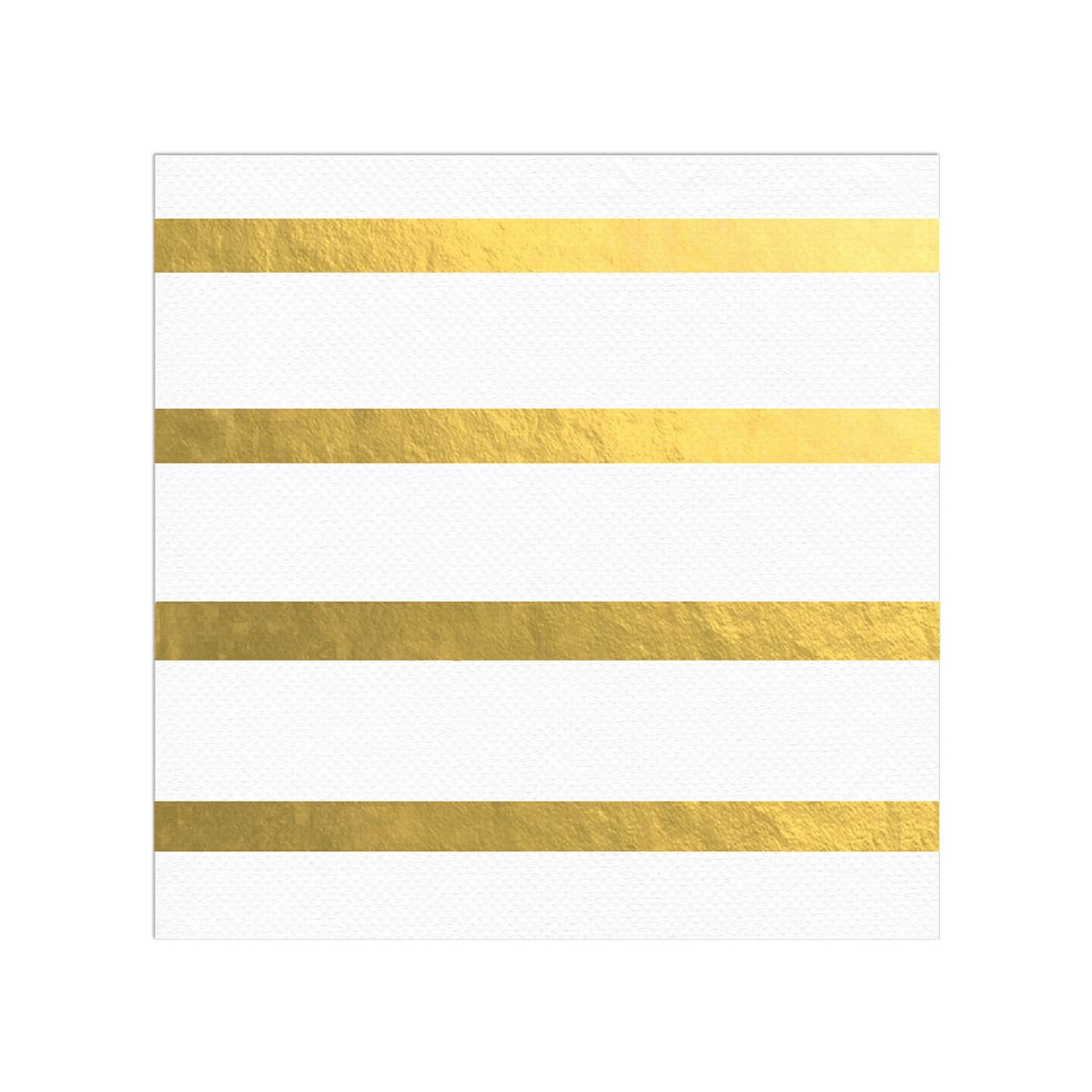 White with Gold Stripes Paper Beverage/Cocktail Napkins (600 Napkins)