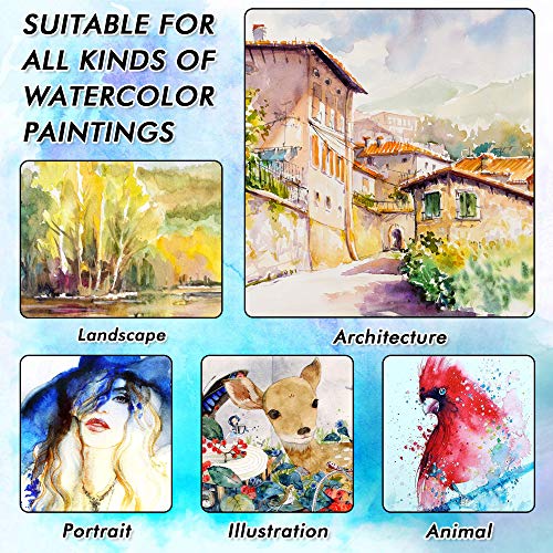 36 Pack Watercolor Pan Set, Smart Color Art Watercolor Paint Set with 4 Brushes,Easy to Blend Colors, Perfect for Kids Adults