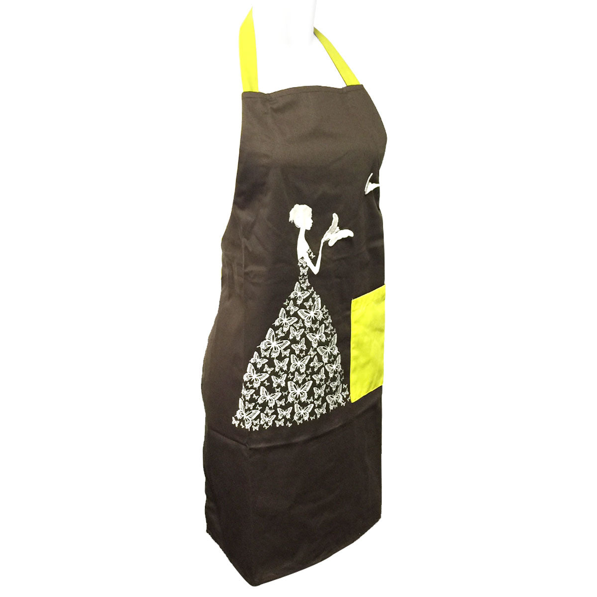 Wrapables Butterfly Girl Adjustable Work Apron, Brown