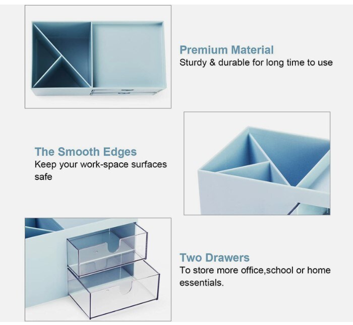 Plastic Desk Organizer with Pen Holder
