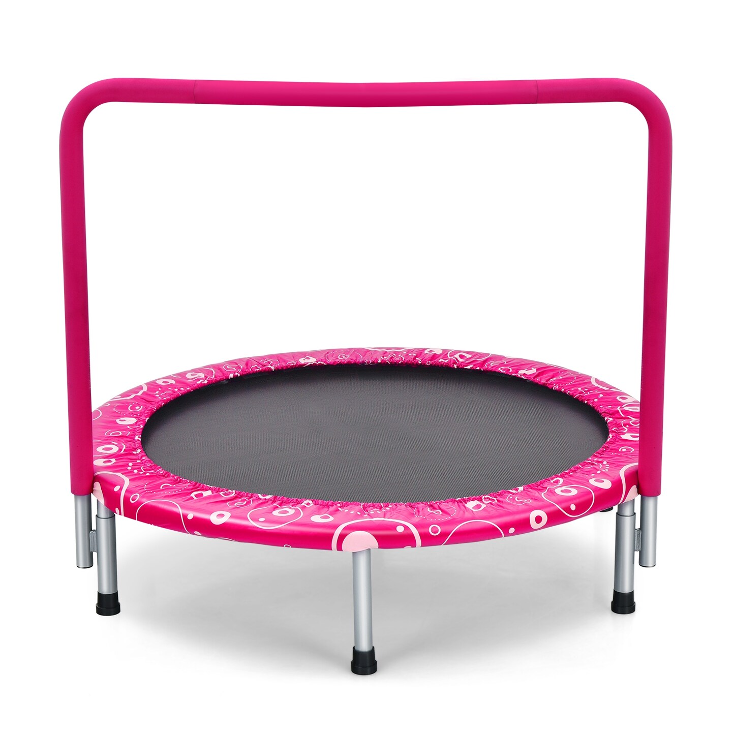 Mini trampoline outlet with handrail